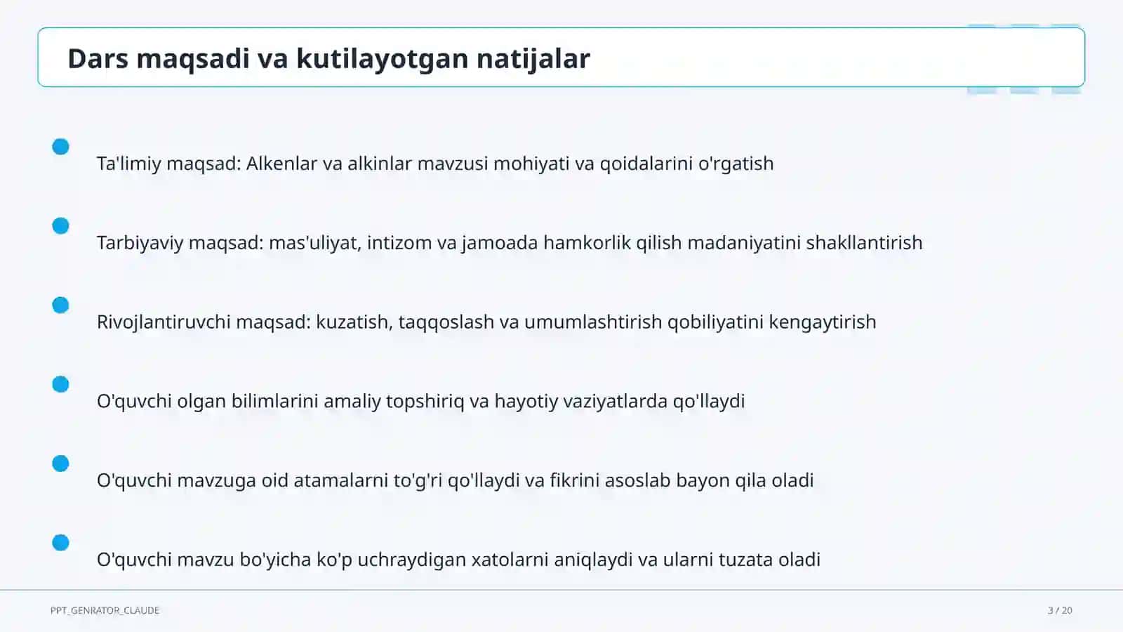 Alkenlar va alkinlar (10-sinf) 3
