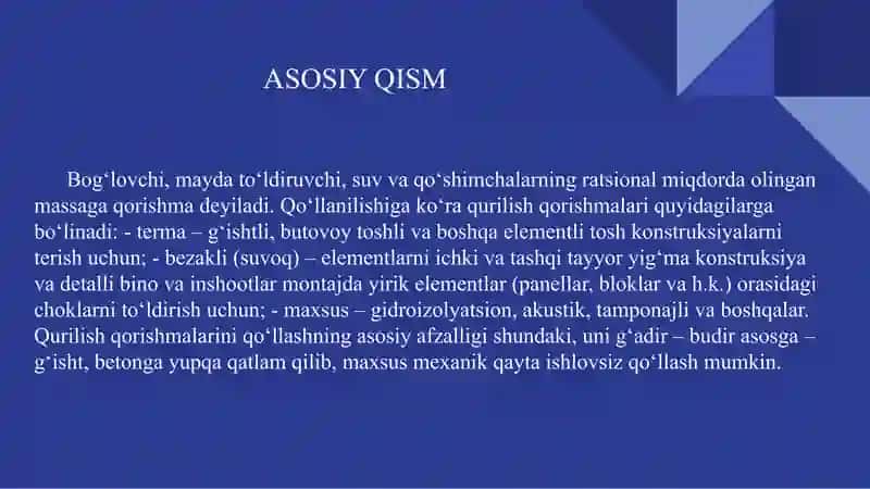 Sementasosida Qurilish Qorishmalarini Ishlab Chiqarish Texnologiyasi 3