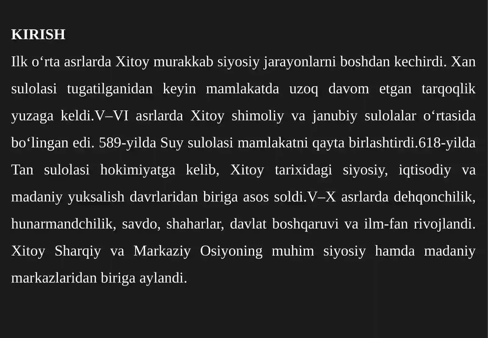 ILK  O‘RTA ASRLARDA XITOY 3