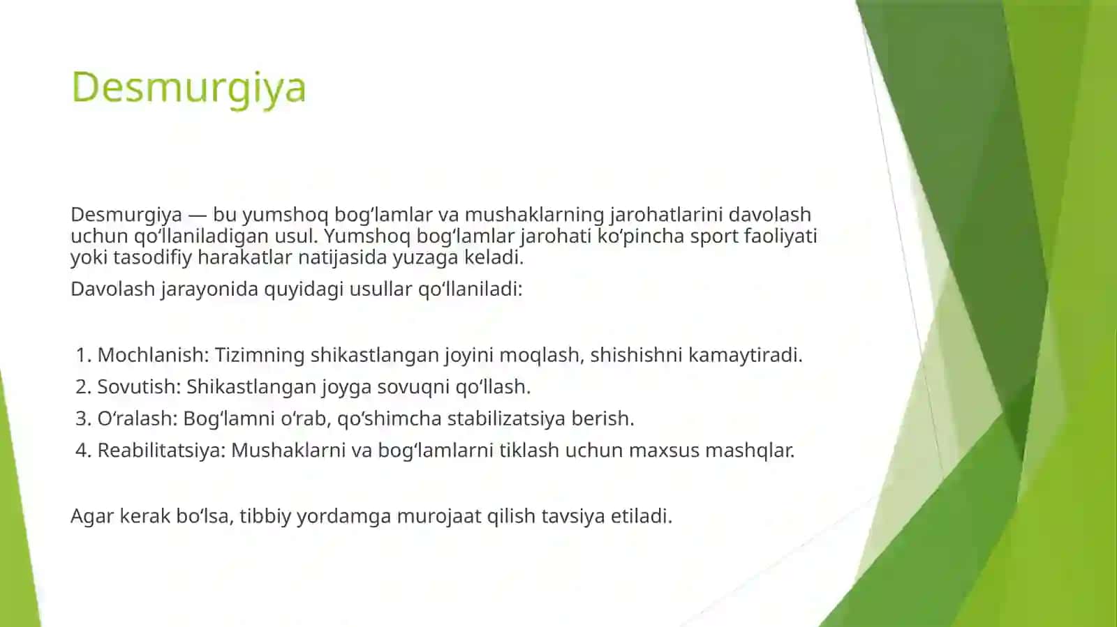 Desmurgiya, yumshoq bog‘lamlar 3