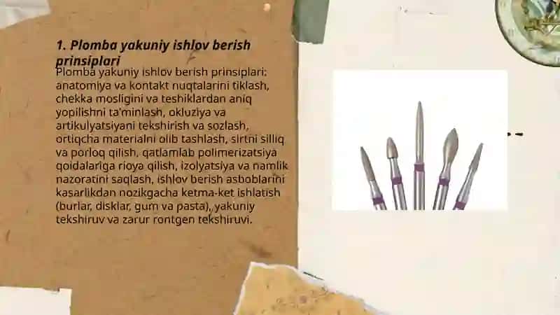 Plomba yakuniy ishlov berish prinsiplari 3