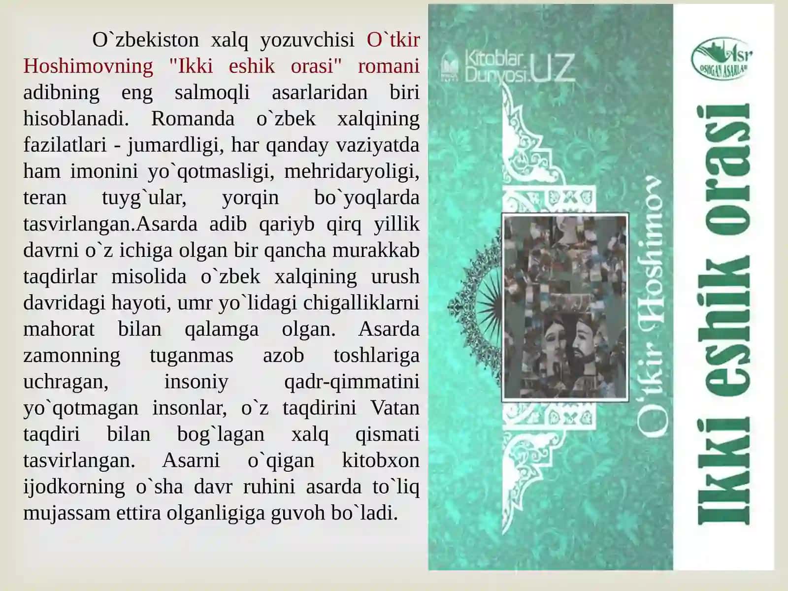 XX asr O'zbek adabiyotining til xususiyatlari 3
