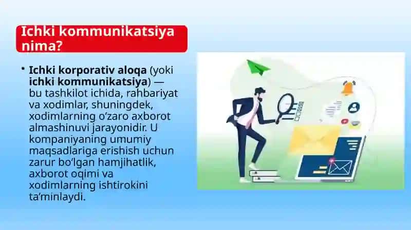 Jamoatchilik bilan ichki korporativ aloqalar uchun vositalar. 6 3