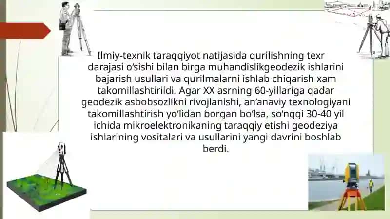 Zamonaviy geodezik asboblar va ularning dasturiy taʼminotlarini oʻrganish 3