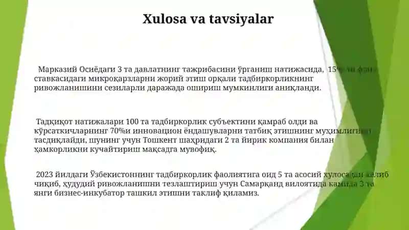 Tadbirkorlik faoliyati va shakllanishi 3