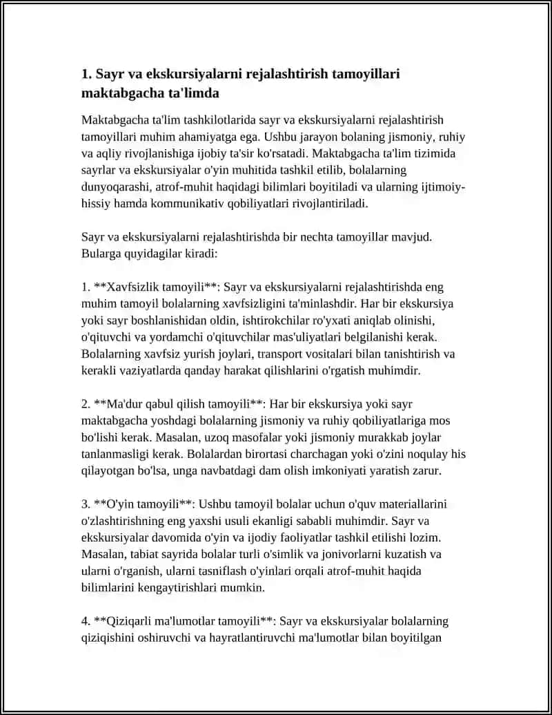 MAKTABGACHA TALIM TASHKILOTLARIDA SAYR VA EKSKURSIYALAR TASHKIL ETISH MAZMUNI 3