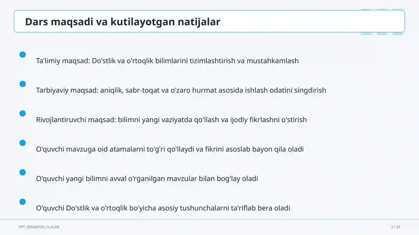 Do'stlik va o'rtoqlik (2-sinf) 3