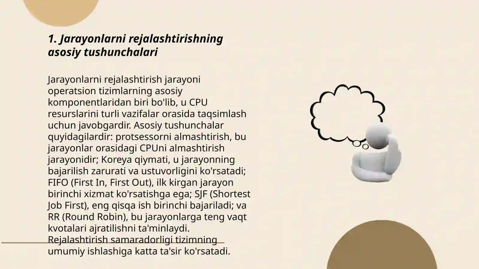 Jarayonlarni rejalashtirish va ularning turlari 3