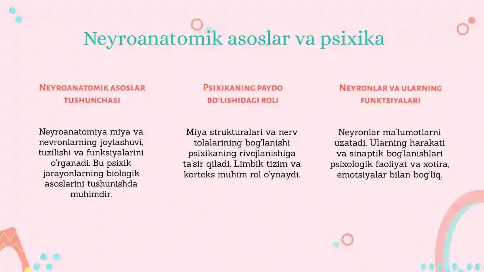 Psixikaning paydo bo‘lishida neyroanatomik asoslar 3