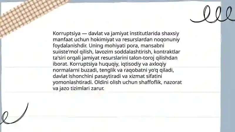 Korruptsiyaning mohiyati va uning oqibatlari 3