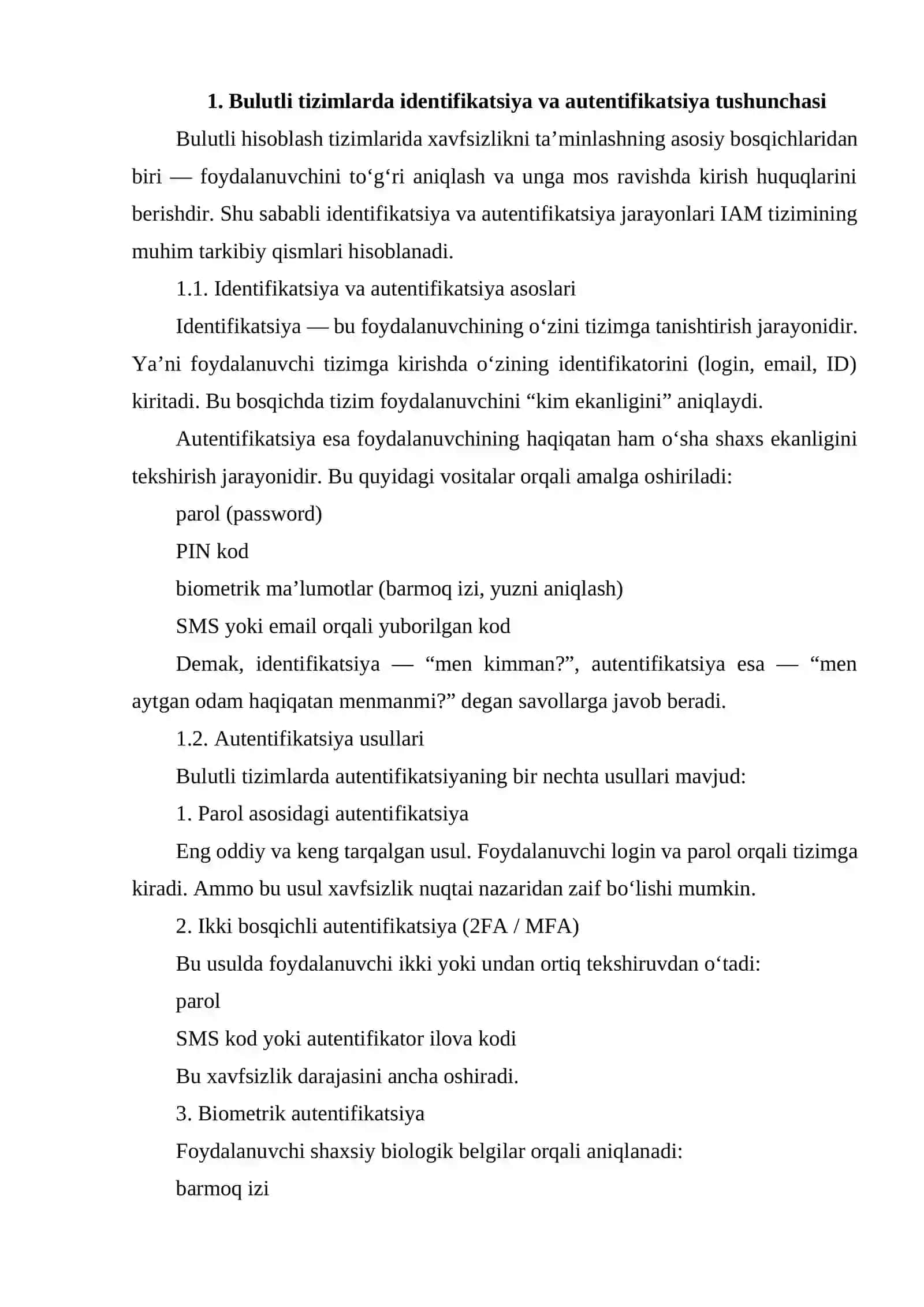 Identifikatsiya va Kirishni Boshqarish Tizimning (IAM) orni 3
