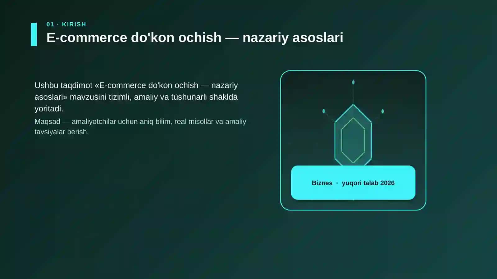 E-commerce do'kon ochish — nazariy asoslari 3