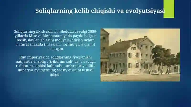 Soliqlarning kelib chiqishi va evolyutsiyasi 3