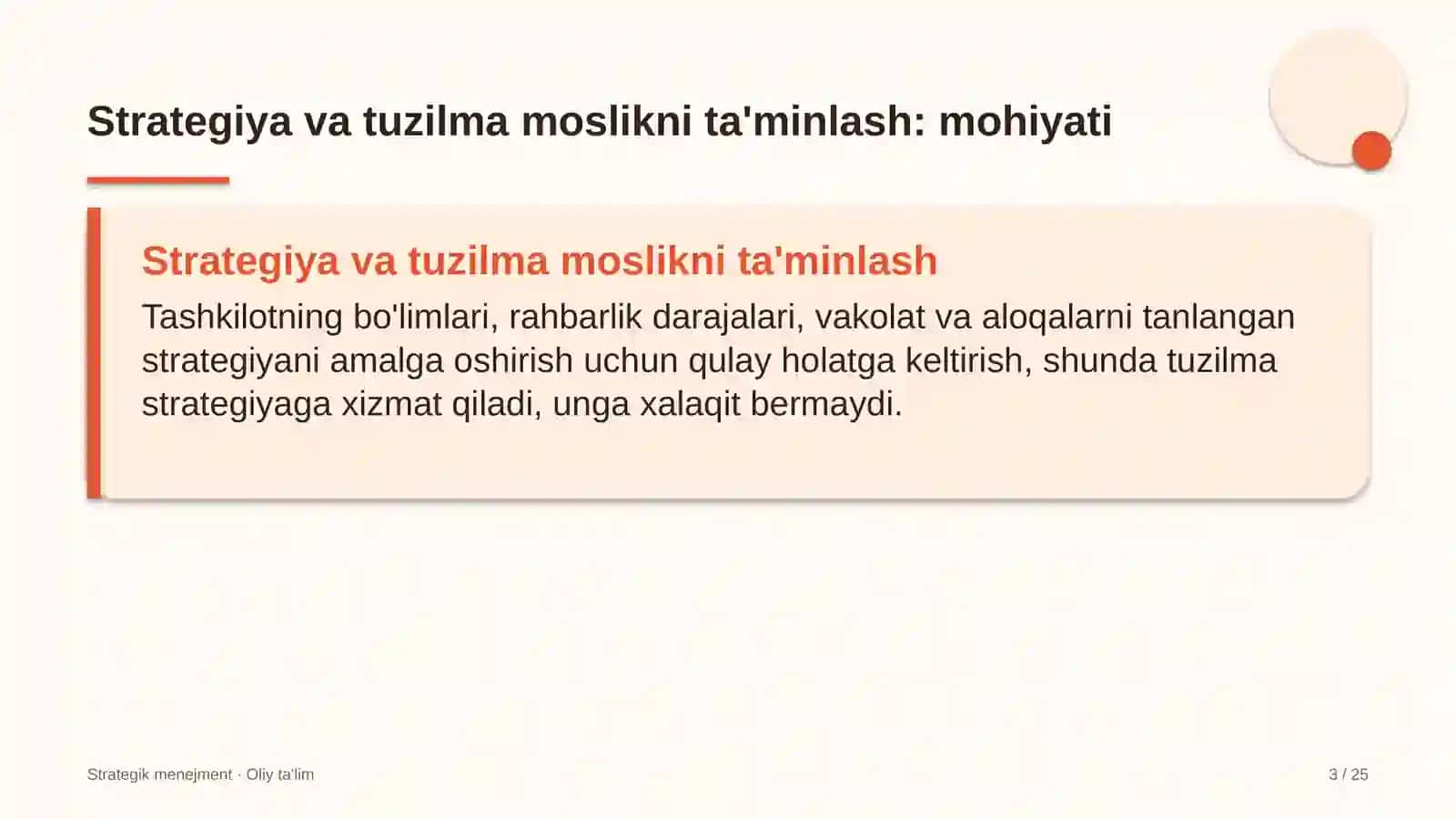 patent idoralarida strategiya va tashkiliy tuzilma o'rtasidagi moslikni ta'minlash 5404 3