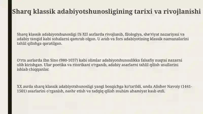 Sharq mumtoz adabiyotshunosligi tarixi 3