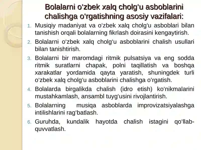 Bolalarni o‘zbek xalq cholg‘u asboblarini o'rgatish 3