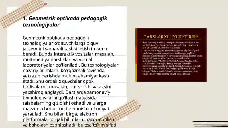 Darslarda pedagogik texnologiyalarni qo'llash (Optika) 3