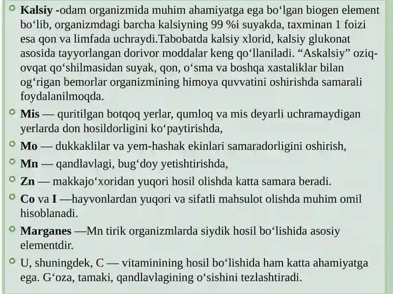 BIOGENELEMENTLAR VA ULARNING TIRIK ORGANIZMLARDAGI AHAMIYATI 3