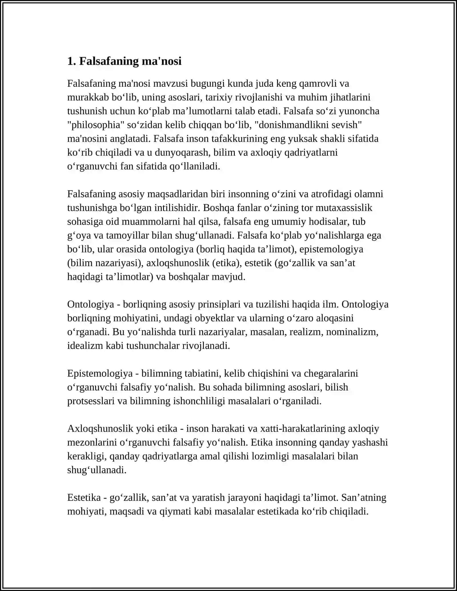 FALSAFA TUSHUNCHASI 3