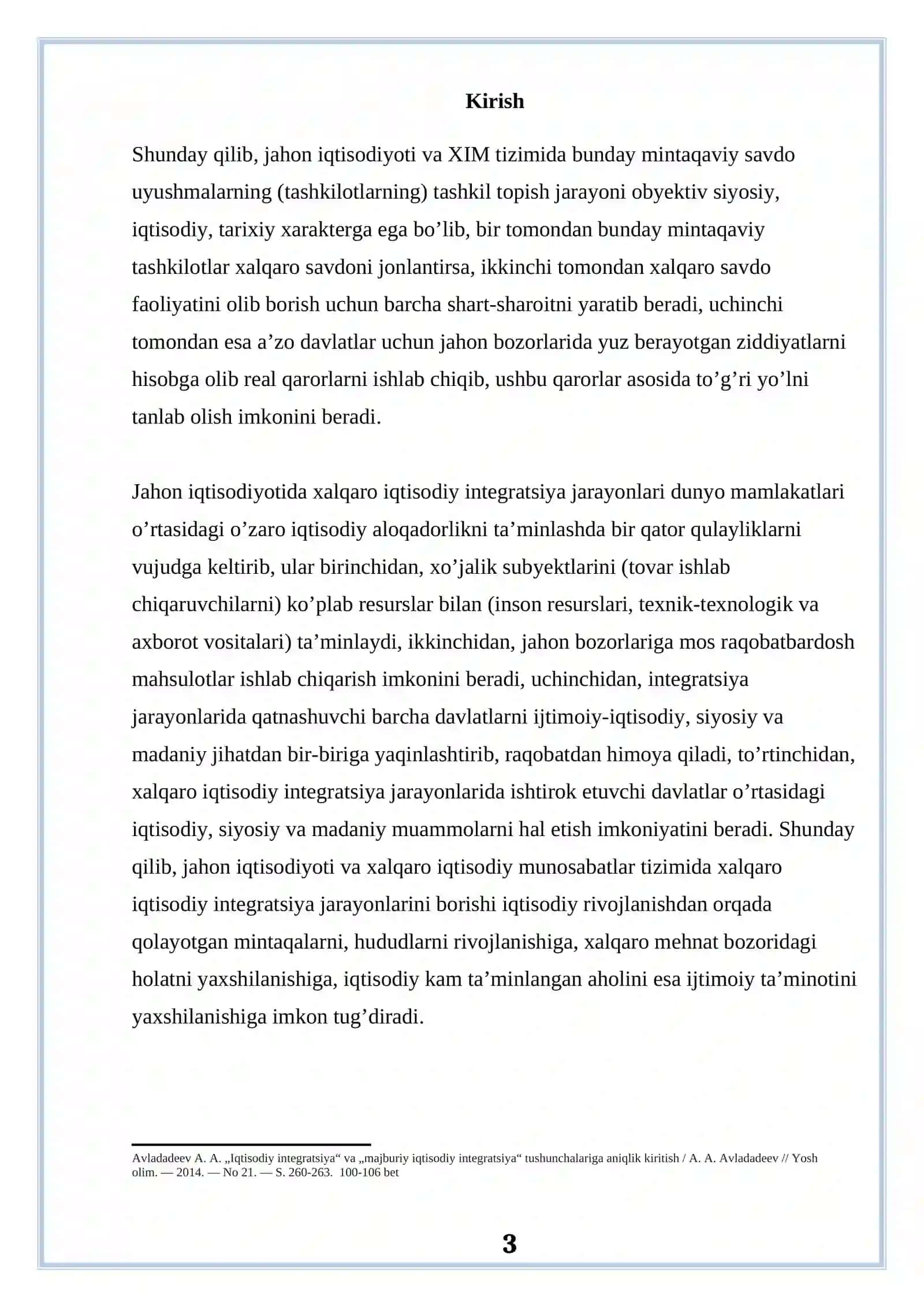Xalqaro iqtisodiy integratsiya jarayonini ob’ektiv tavsif 3