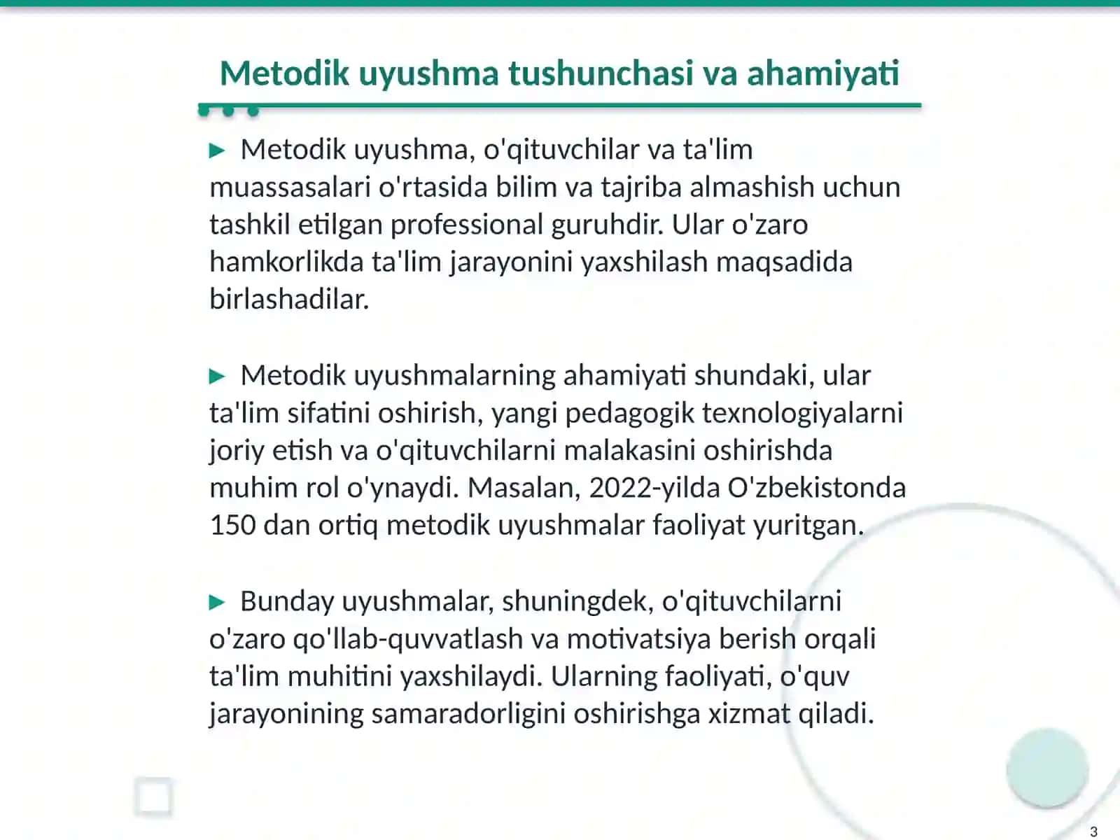 Metodik uyushmaning ishini tashkil etish va unga rahbarlik qilish 3