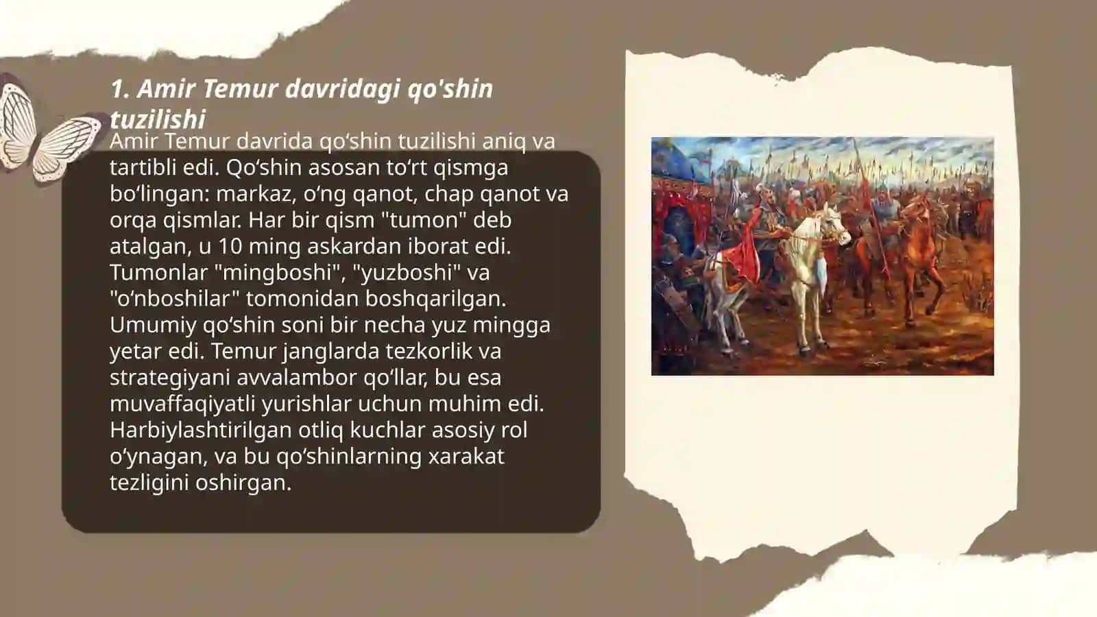 Amir Temur davlatida qo'shin tuzilishi va harbiy siyosati 3