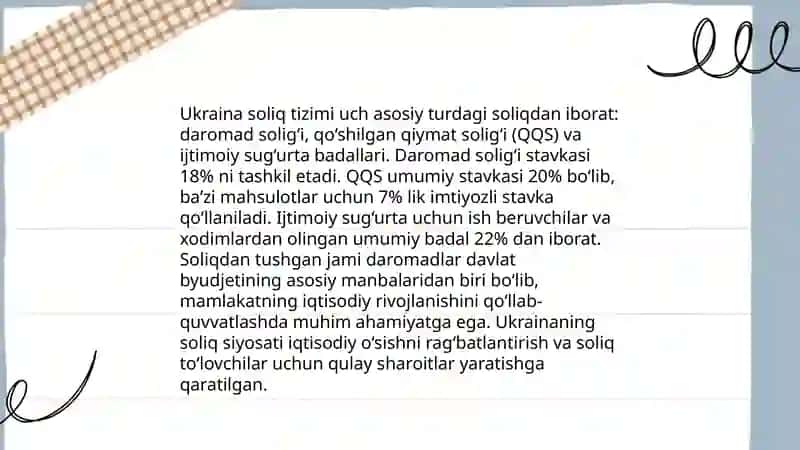 Ukraina soliq tizimi va uning o'ziga xos xususiyatlari 3
