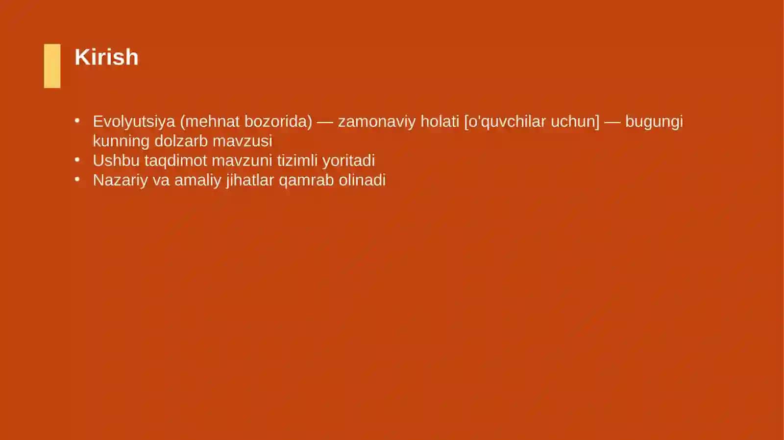 Evolyutsiya (mehnat bozorida) — zamonaviy holati [o'quvchilar uchun] 3