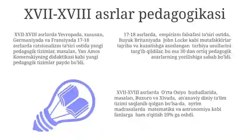 Jahon pedagogik fani rivojlanishi tarixining bayoni 3