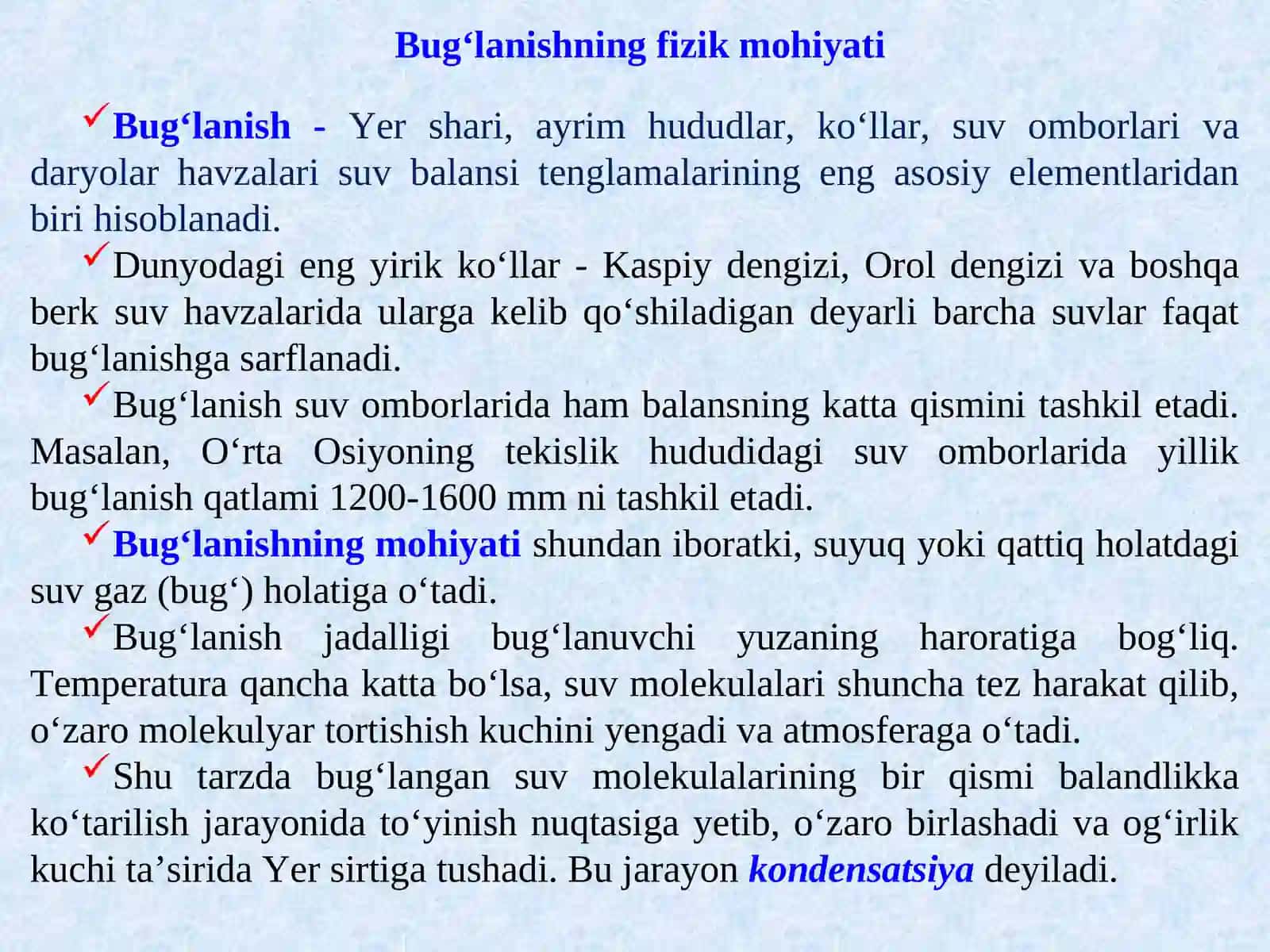 TABIATDA BUG‘LANISH 3