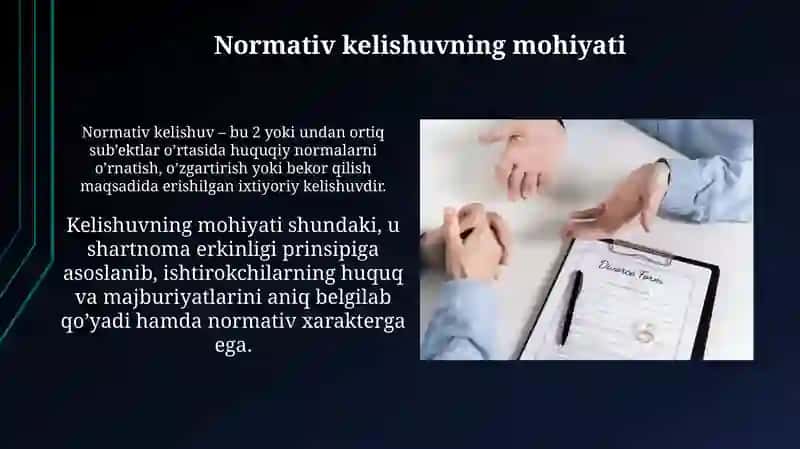 Normativ shartnoma va uning xususiyatlari 3