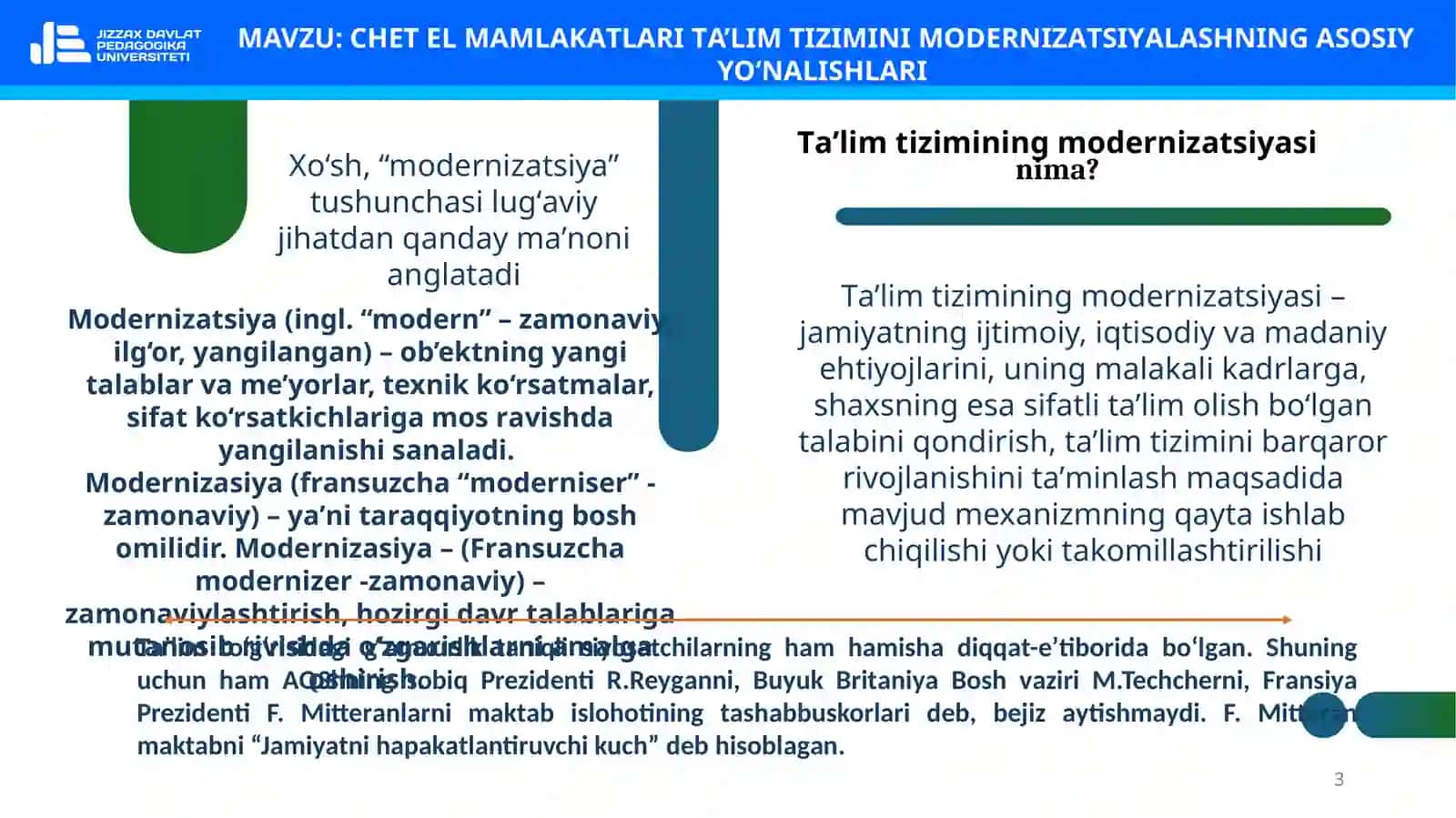 MODERNIZАTSIYАLАSHNINGАSOSIY YO‘NАLISHLАRI 3