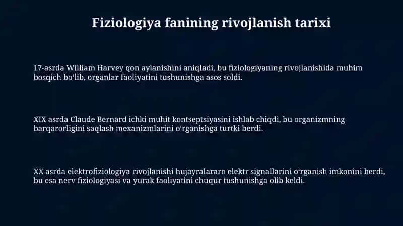 Fiziologiya fani rivojlanishi tibbiyotda ahamiyati fiziologik tekshiruv usullari 3