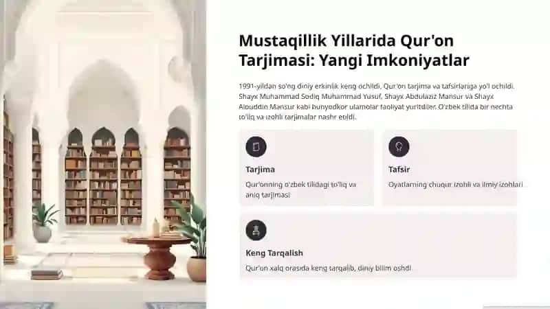 Mustaqillik Yillarida Qur’oni Karimning O’zbek Tiliga Tarjima Qilinishi va Tafsirlari 3