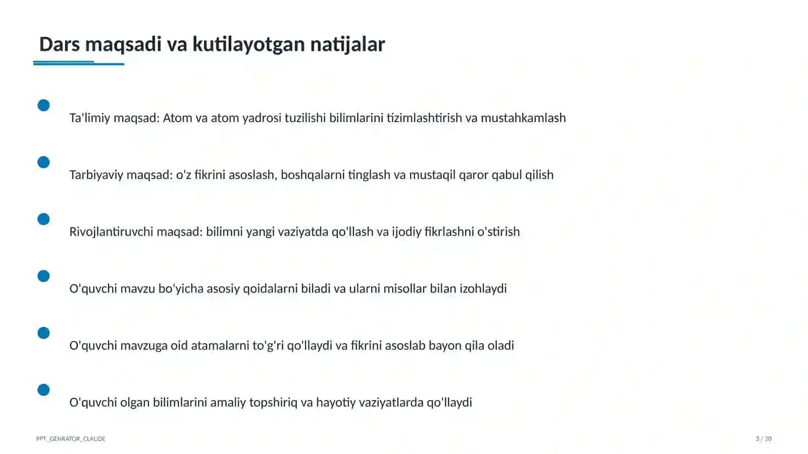 Atom va atom yadrosi tuzilishi (11-sinf) 3