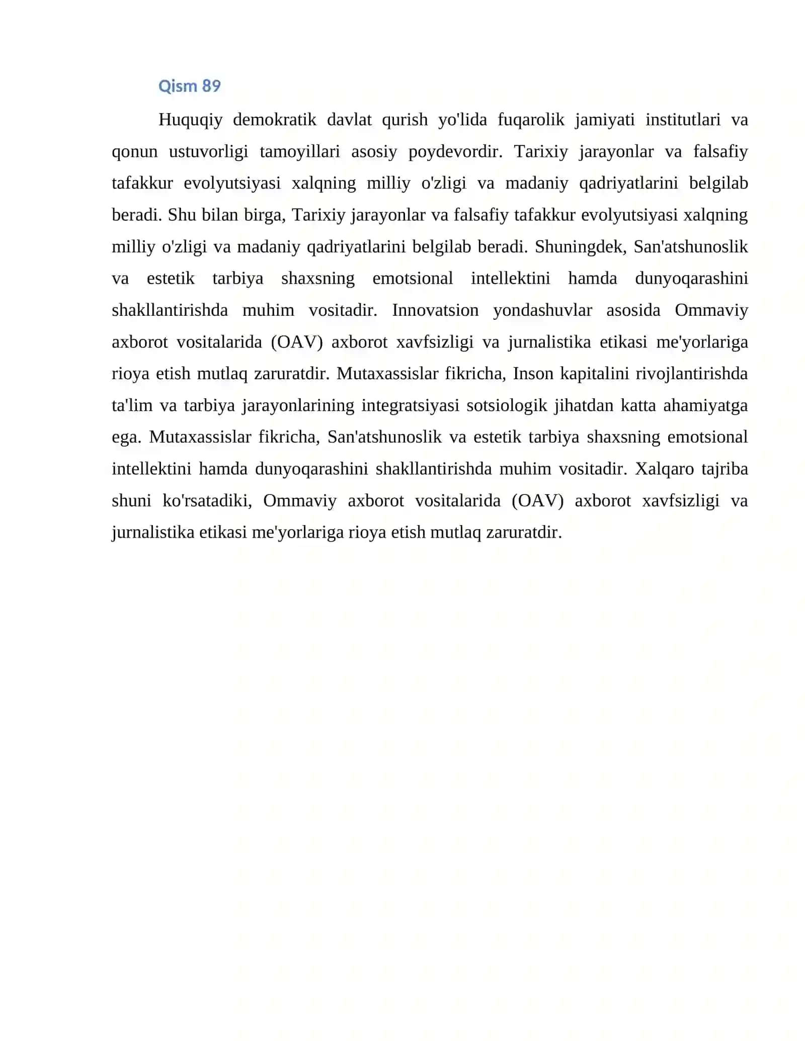 Huquqiy demokratik davlat qurish yo'lida fuqarolik jamiyati institutlari va qonun ustuvorligi tamoyillari 3