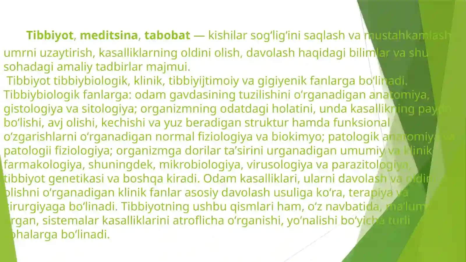 Tibbiyot Tarixi Taqdimoti 3