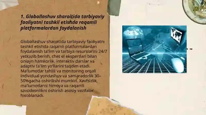 Globollashuv sharoitida tarbiyaviy faoliyatni tashkil etishda innovatsion tarbiya texnologiyalaridan foydalanish 3