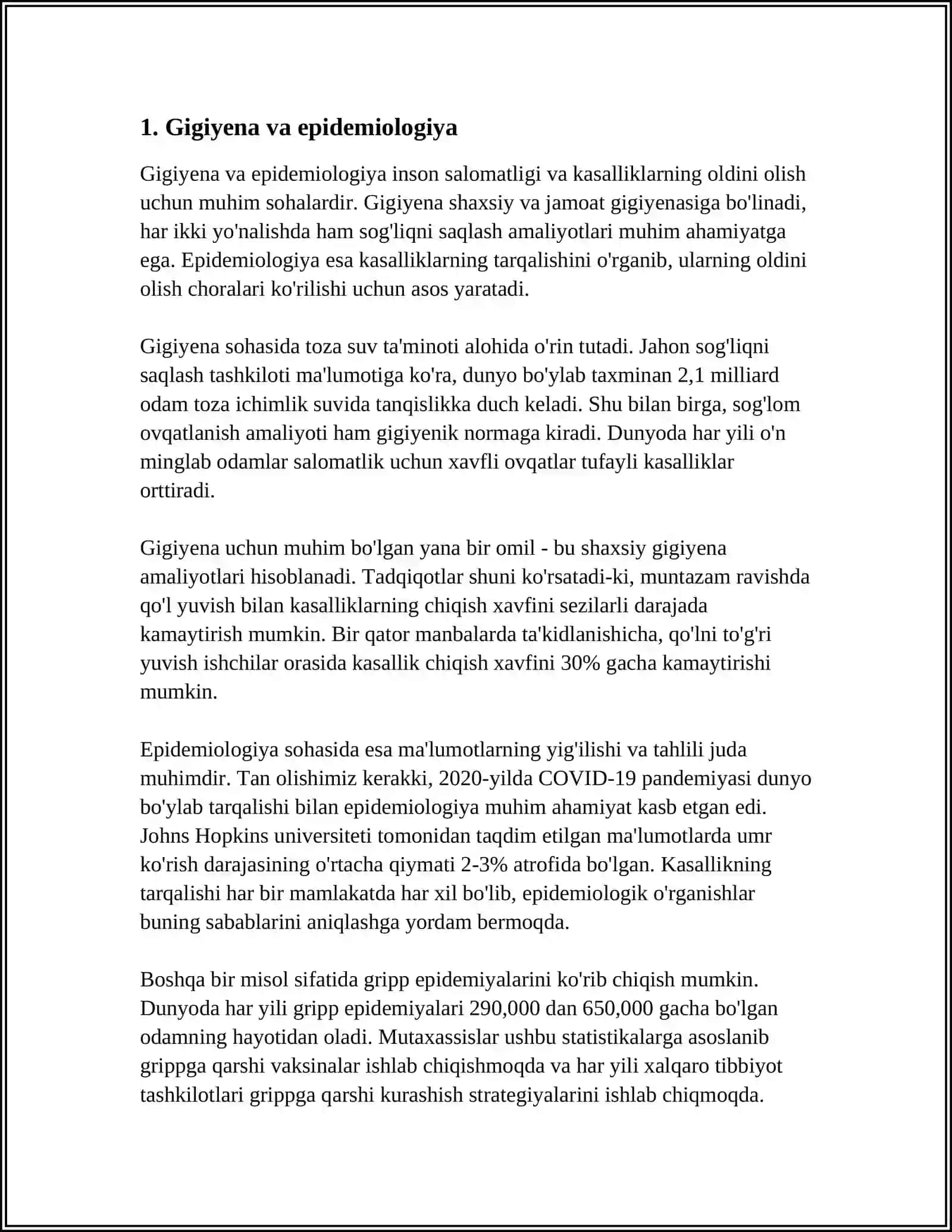 GIGIYENA FANINING BOSHQA FANLAR BILAN BOG'LIQLIGI 3