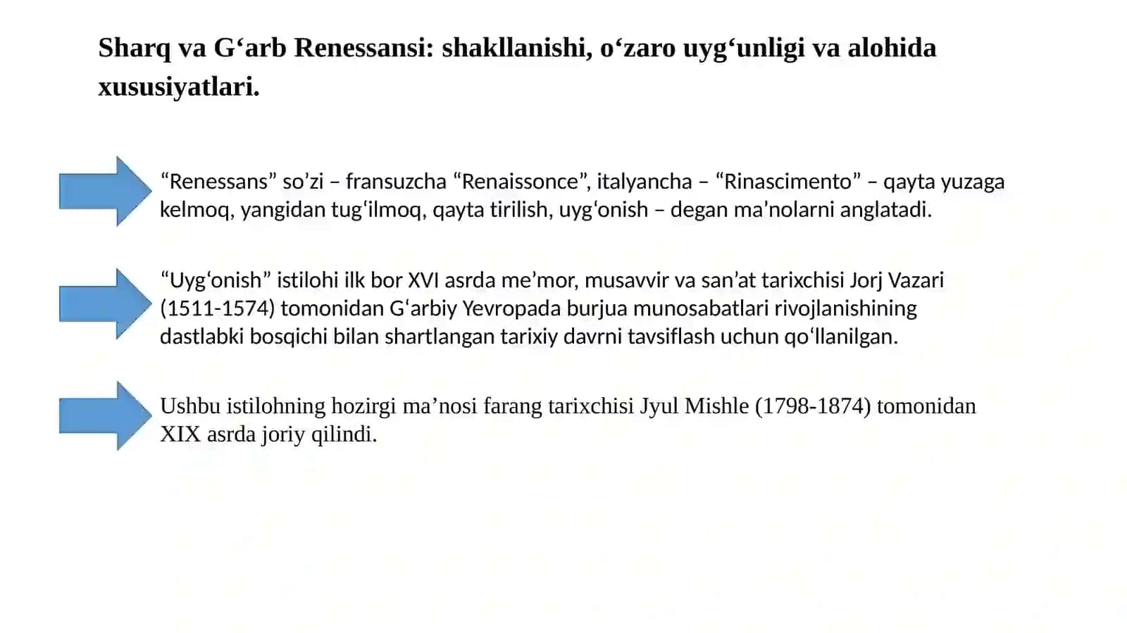 UCHINCHI RENESSANS POYDEVORI 3