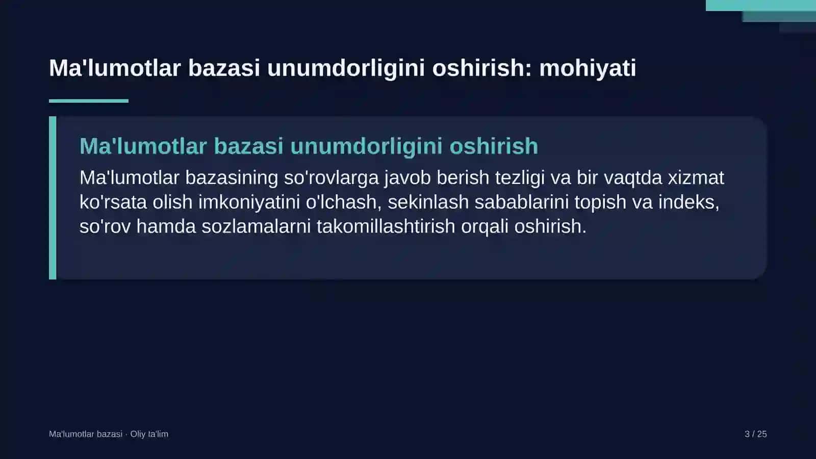 reanimatsiya bo'limlarida ma'lumotlar bazasi unumdorligini oshirish 4418 3