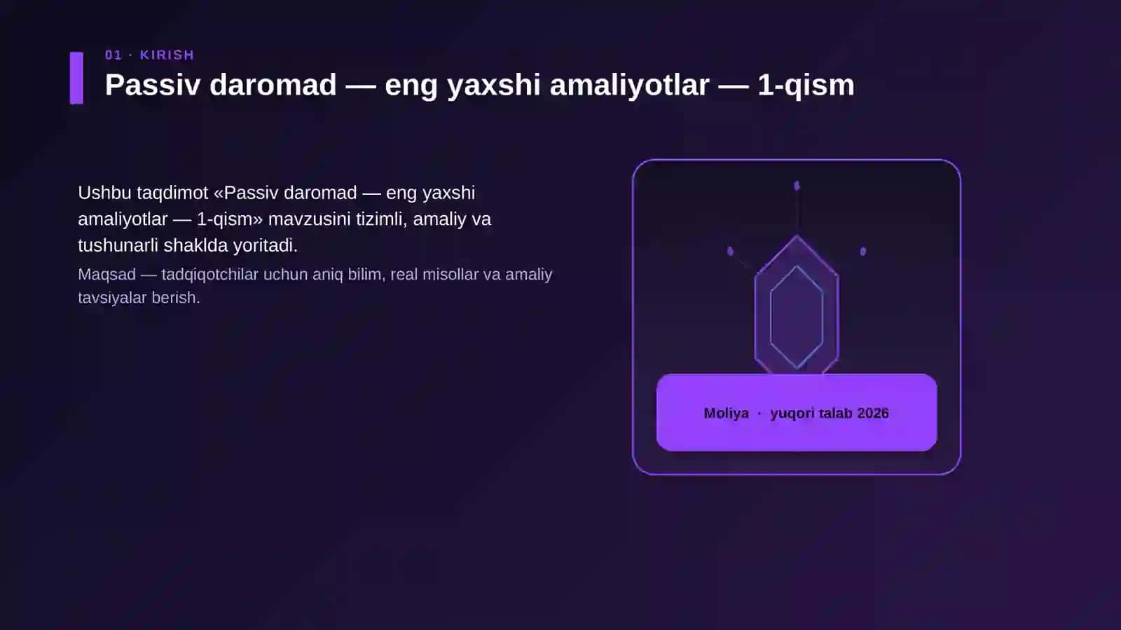 Passiv daromad — eng yaxshi amaliyotlar — 1-qism 3
