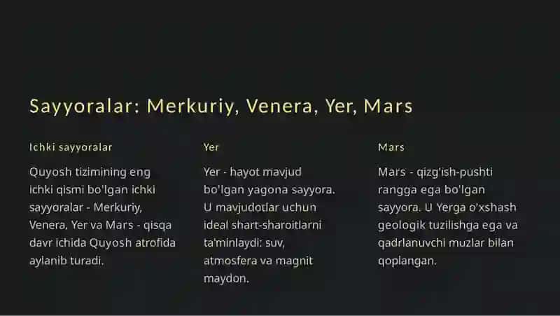Quyosh tizimi 3