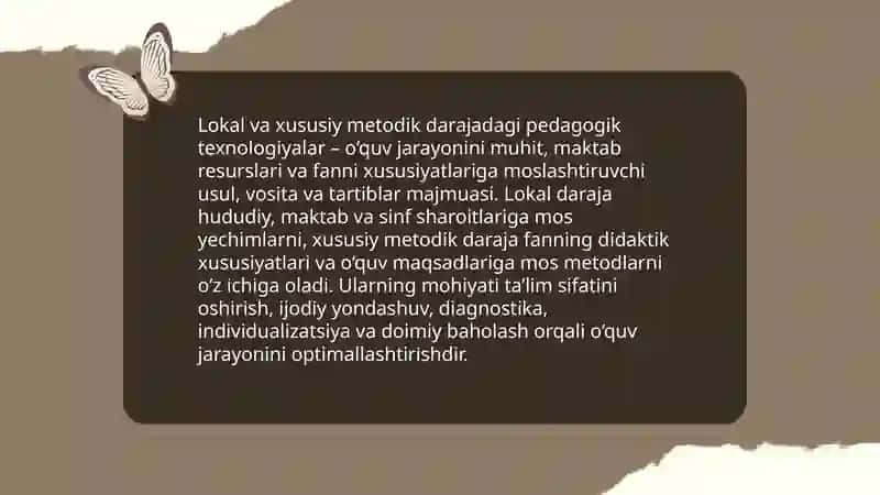 "Tabiiy fan"ni o'rganishda lokal va xususiy metodik darajadagi pedagogik texnologiyalarni uygʻunlashtirish 3