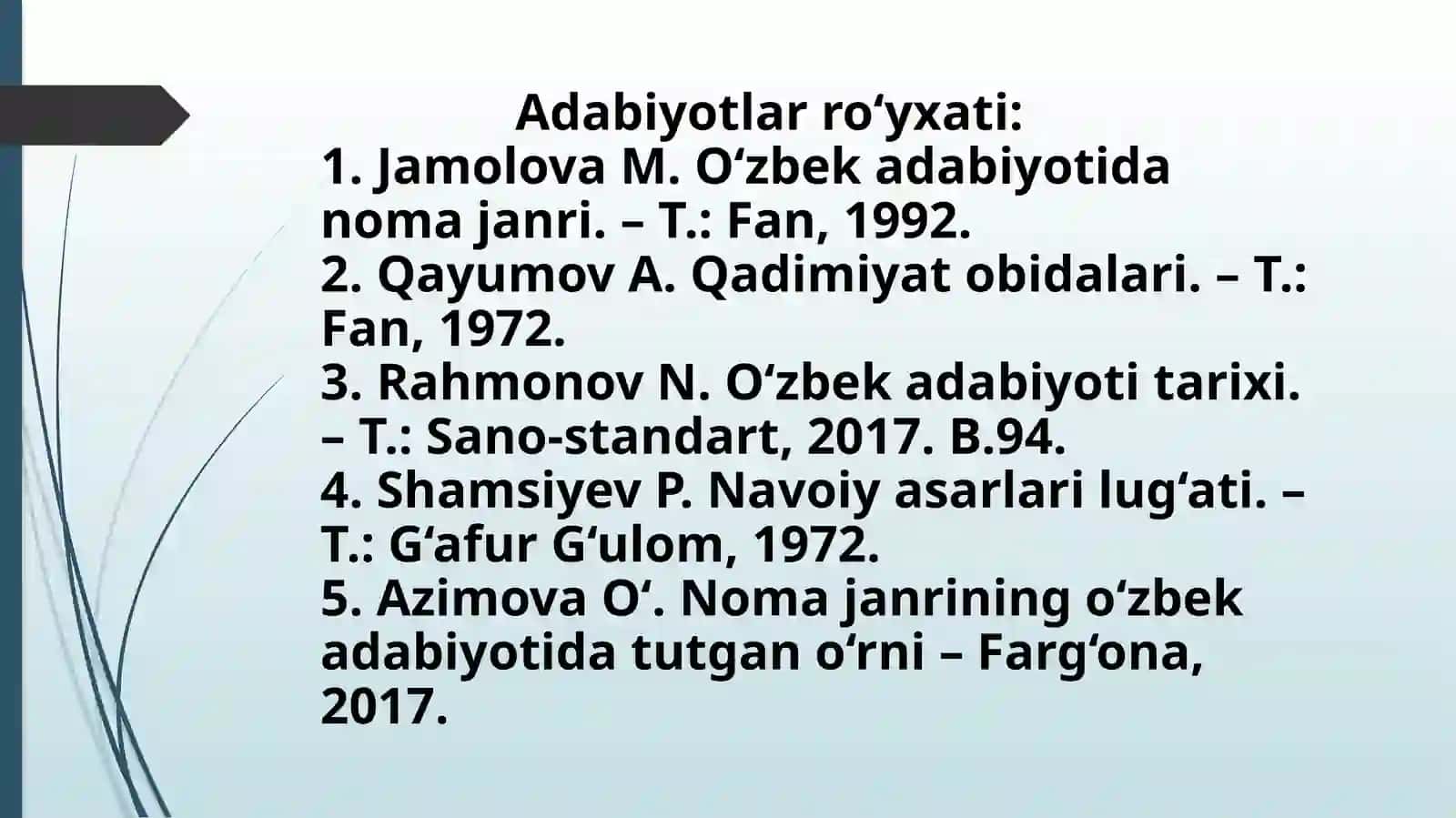 XIV ASR YOZMA YODGORLIKLARI.”MUHABBATNOMA”, “DAHNOMA”, “LATOFATNOMA” ASARLARI 3