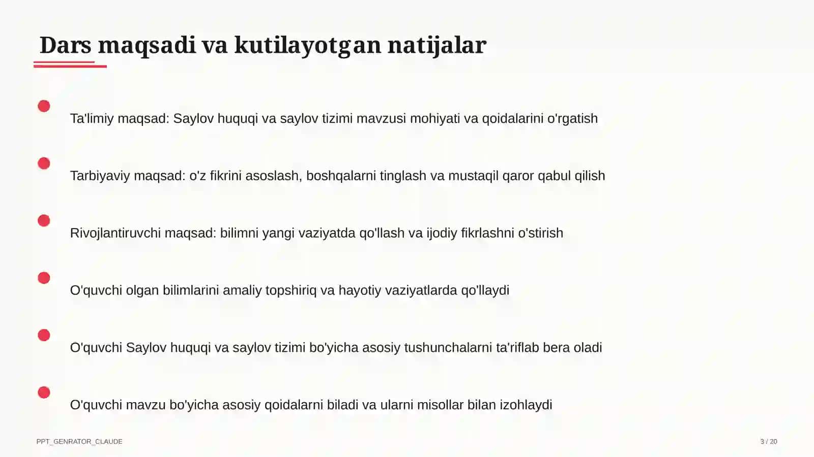 Saylov huquqi va saylov tizimi (10-sinf) 3