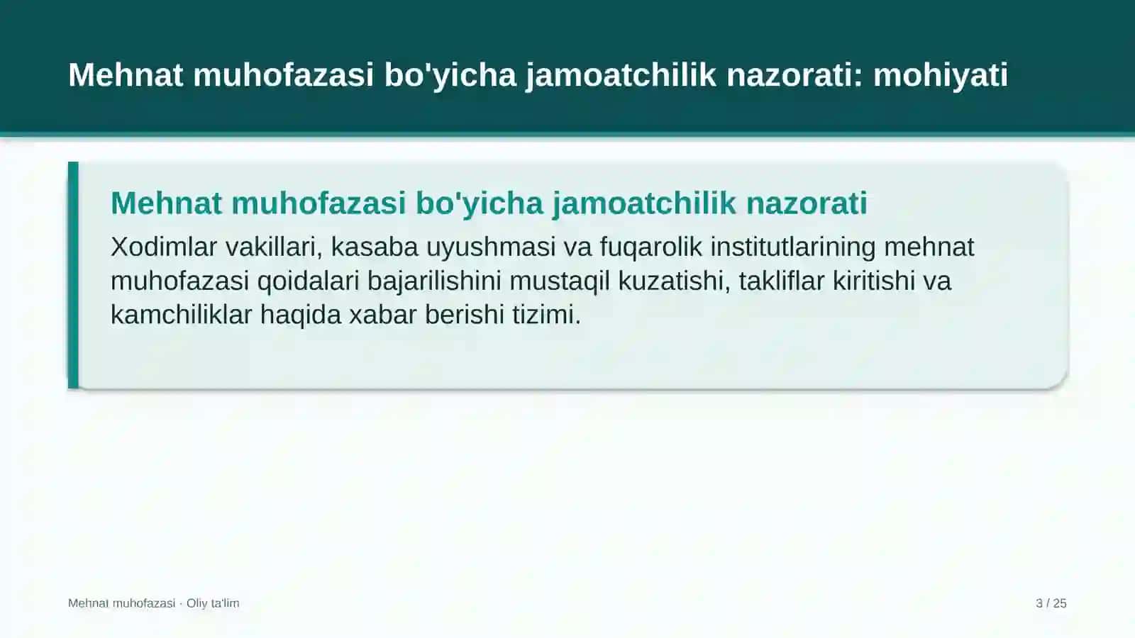 Dori vositalari ulgurji savdosida mehnat muhofazasi bo'yicha jamoatchilik nazorati 3