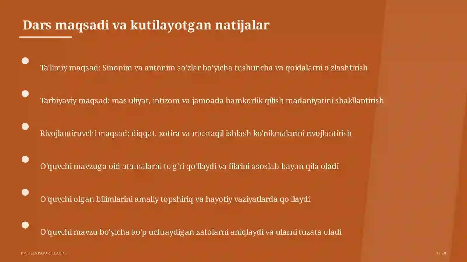Sinonim va antonim so'zlar (3-sinf) 3