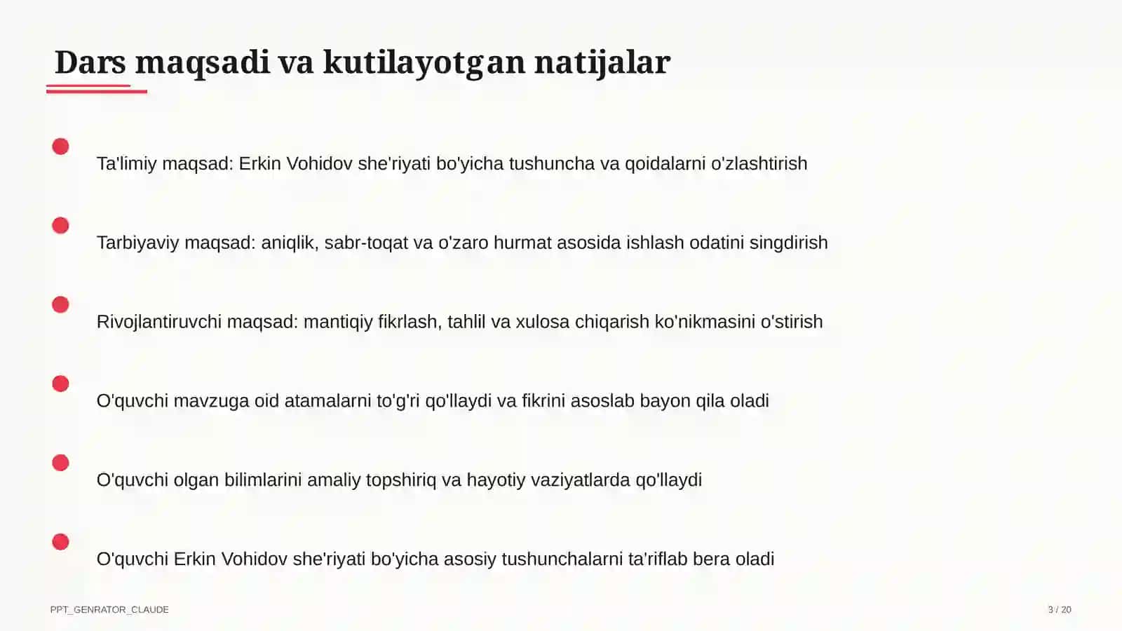 Erkin Vohidov she'riyati (8-sinf) 3
