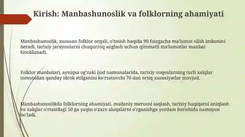 Markaziy Osiyo manbashunosligini tarixiy xalq materiallari asosida qiyosiy tahlil qilish 3